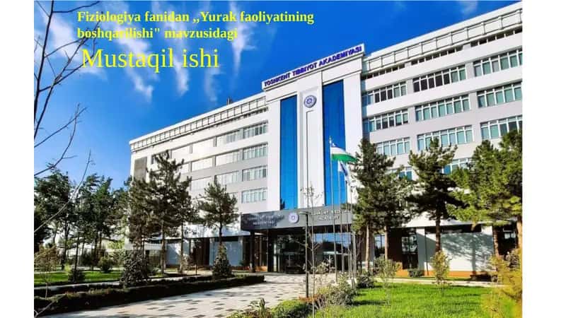 Yurak faoliyati bo'shqarish mehanizmlari 1