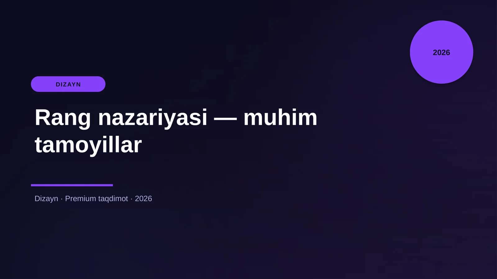 Rang nazariyasi — muhim tamoyillar 1