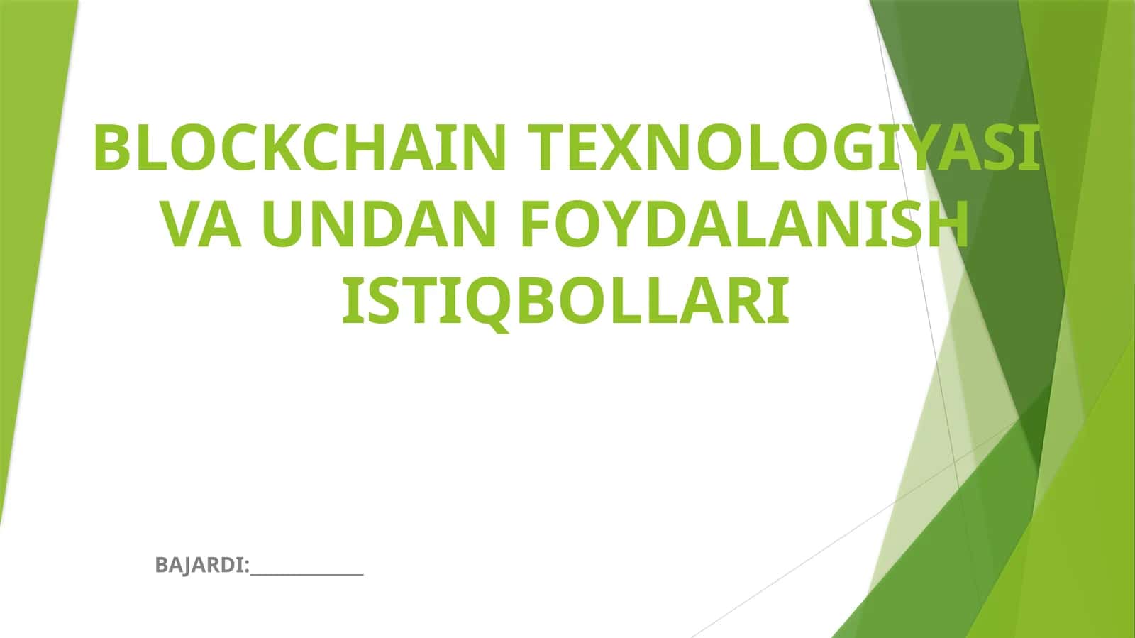 BLOCKCHAIN TEXNOLOGIYASI VA UNDAN FOYDALANISH ISTIQBOLLARI 1