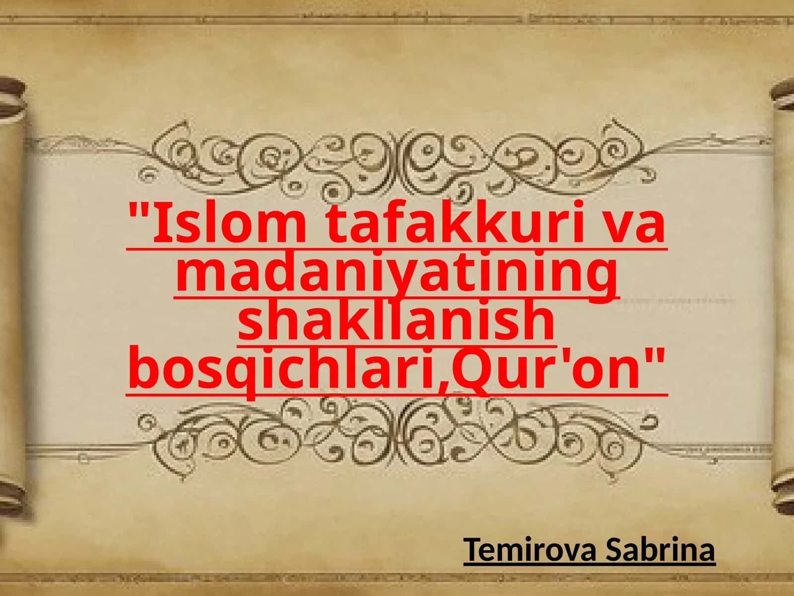 Islom tafakkuri va madaniyati 1