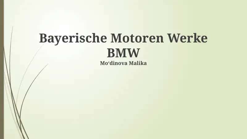 BMW tarix va evolyutsiyasi 1