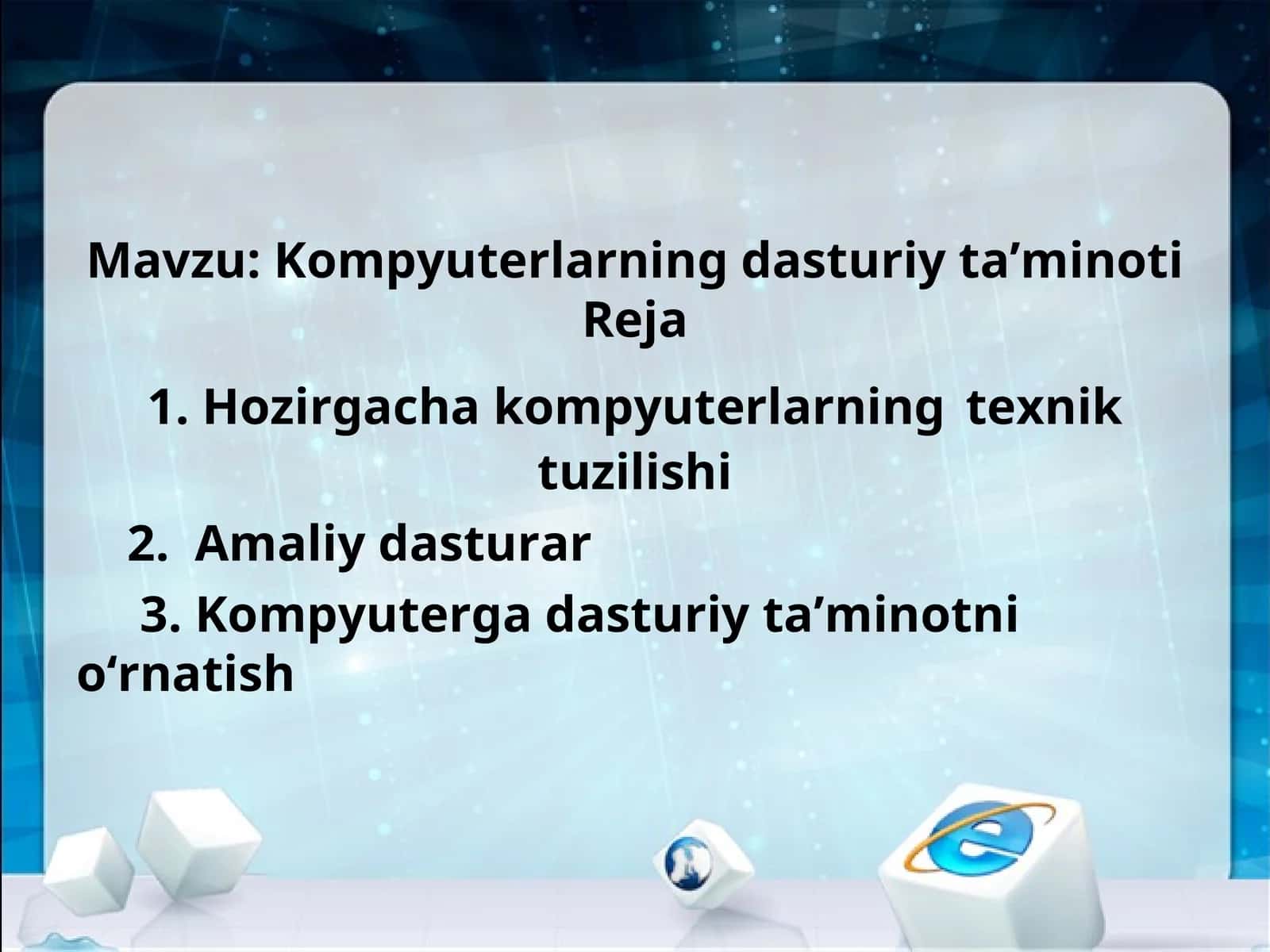 Kompyuterlarning dasturiy ta’minoti 1