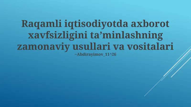 Xavfsizlik Axboroti va Voqea Boshqaruvi (XAVB) 1