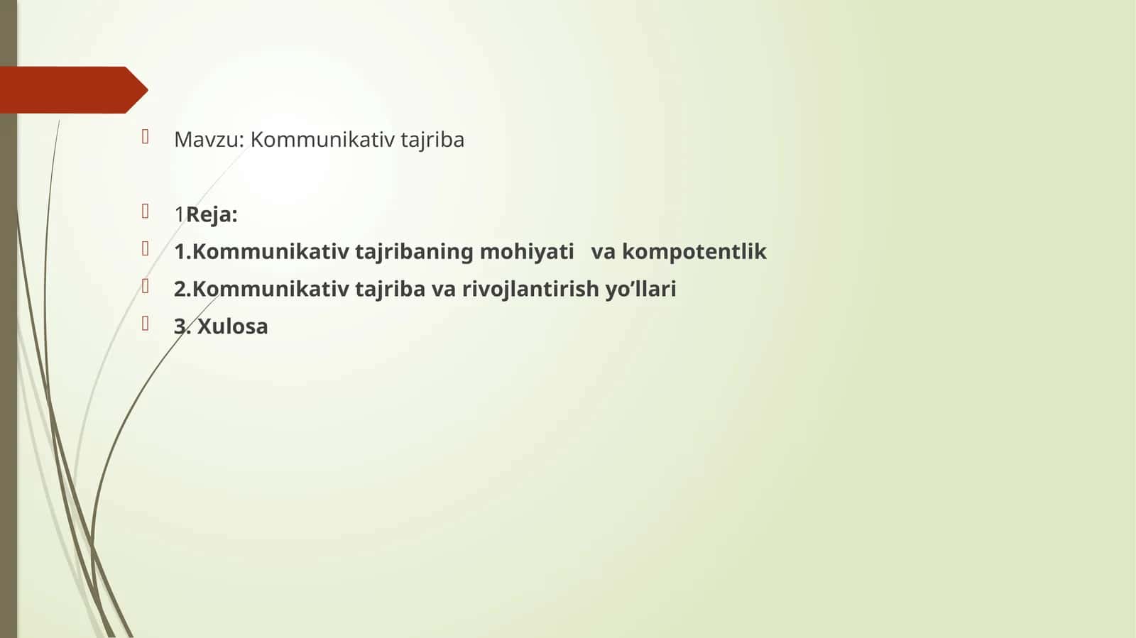 Kommunikativ tajriba 1