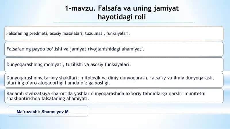 Falsafa va uning jamiyat hayotidagi roli 1