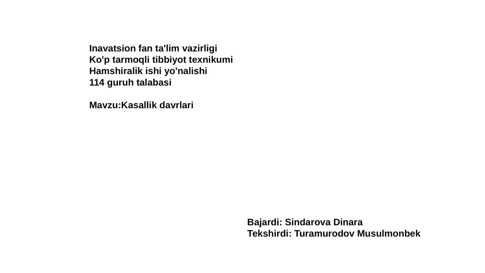 Kasallik davrlari 1