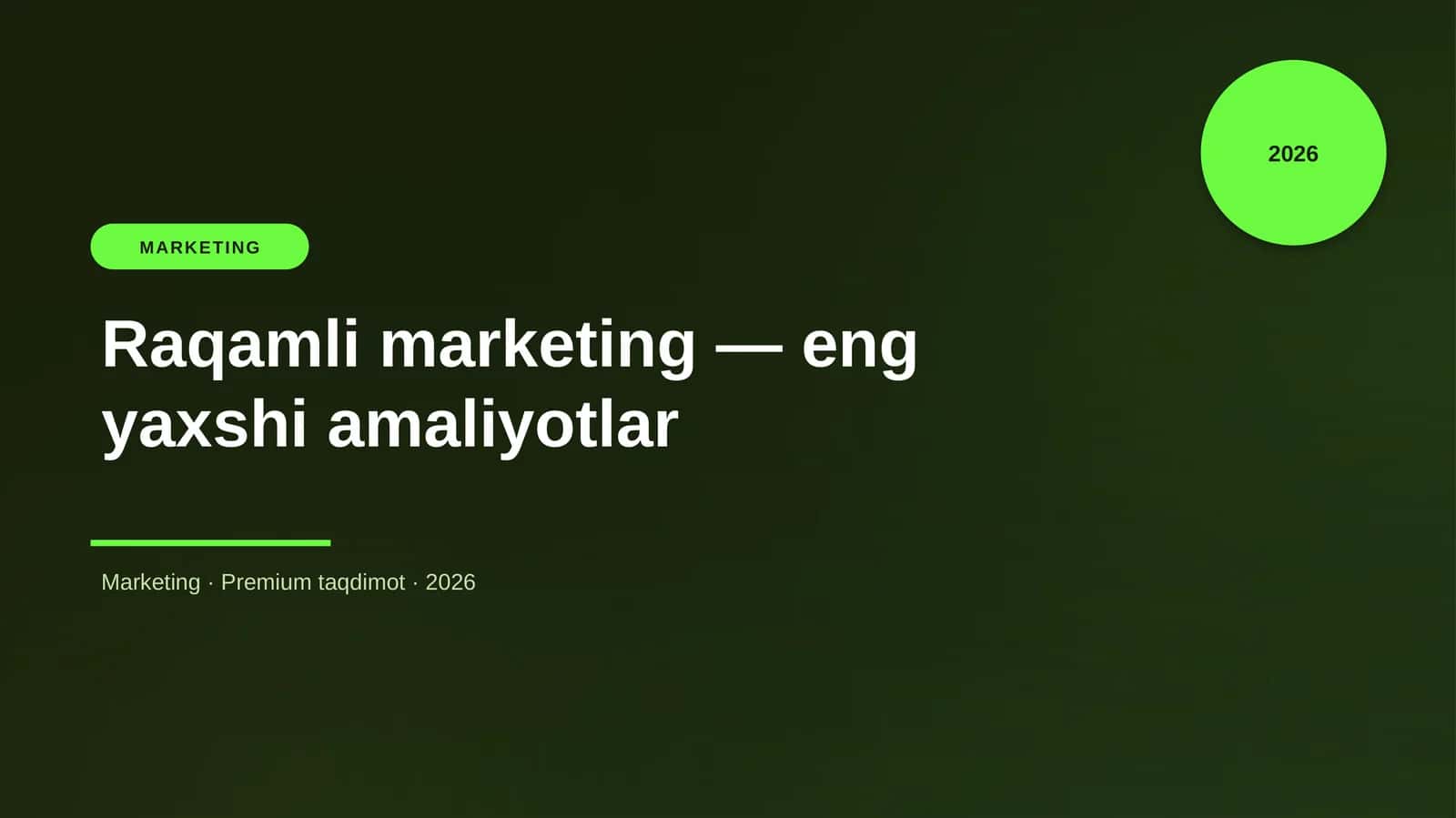 Raqamli marketing — eng yaxshi amaliyotlar 1
