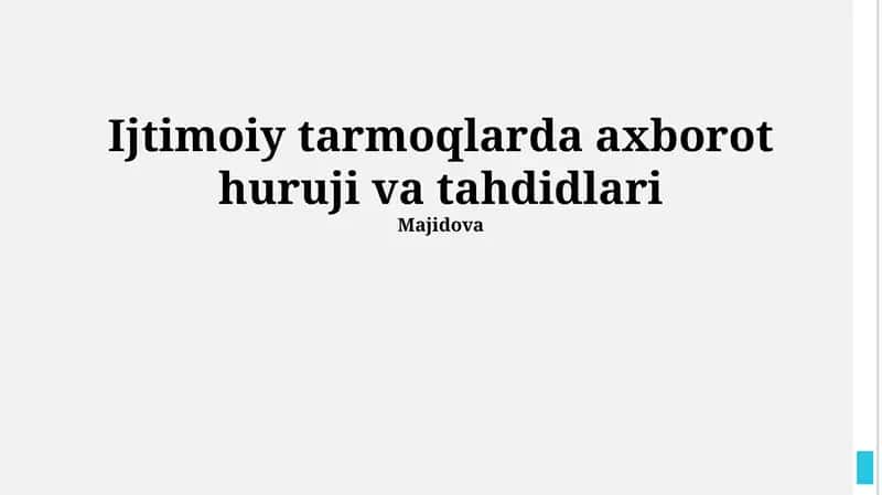 Ijtimoiy tarmoqlarda axborot huruji va tahdidlari 1