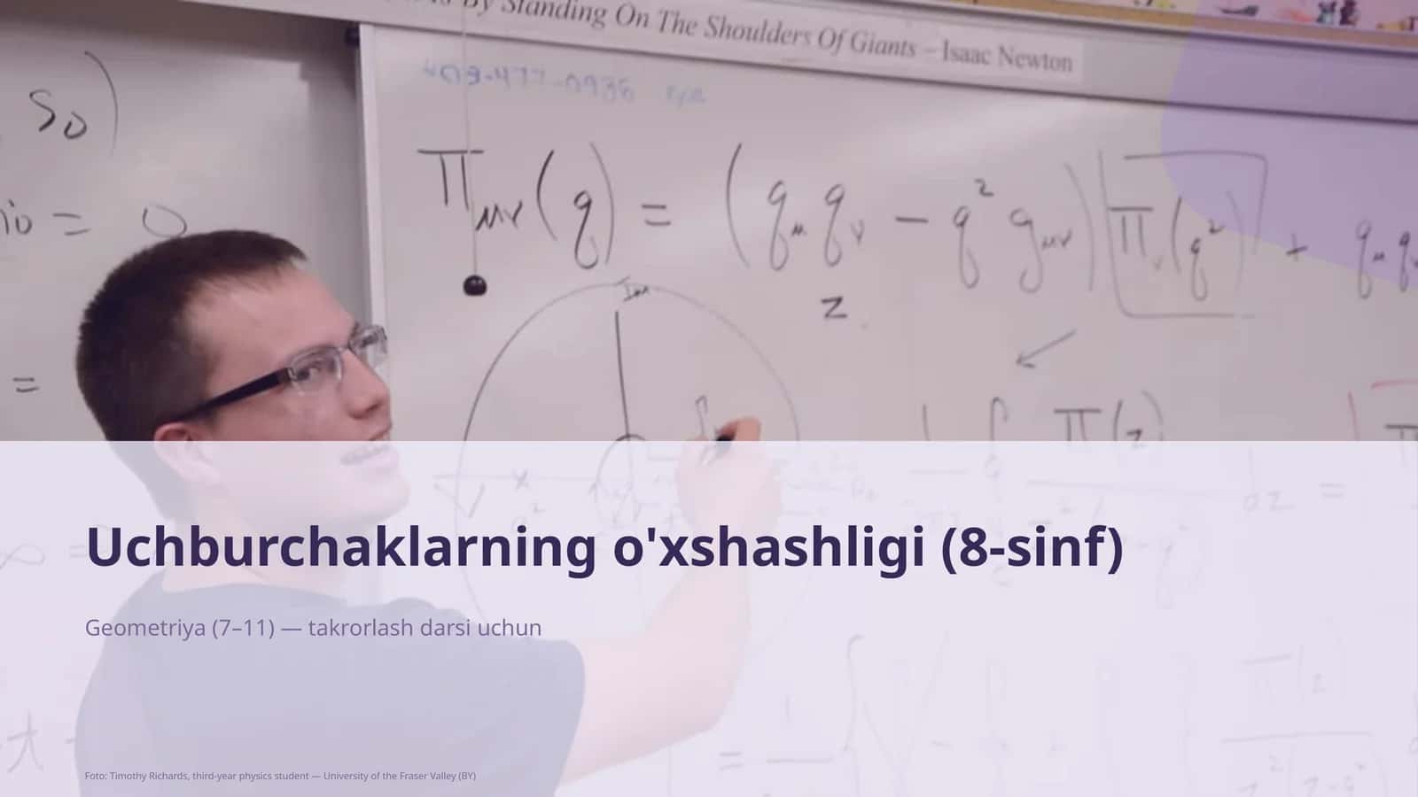 Uchburchaklarning o'xshashligi (8-sinf) 1