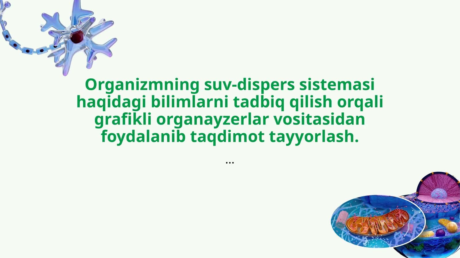 Organizmning suv-dispers sistemasi haqida 1