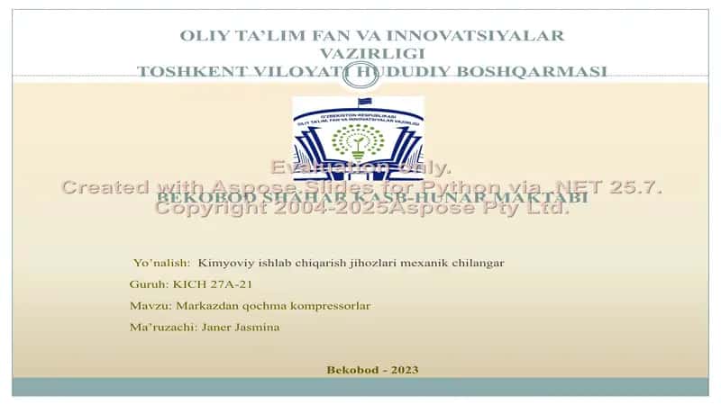 Markazdan qochma kompressorlar 1
