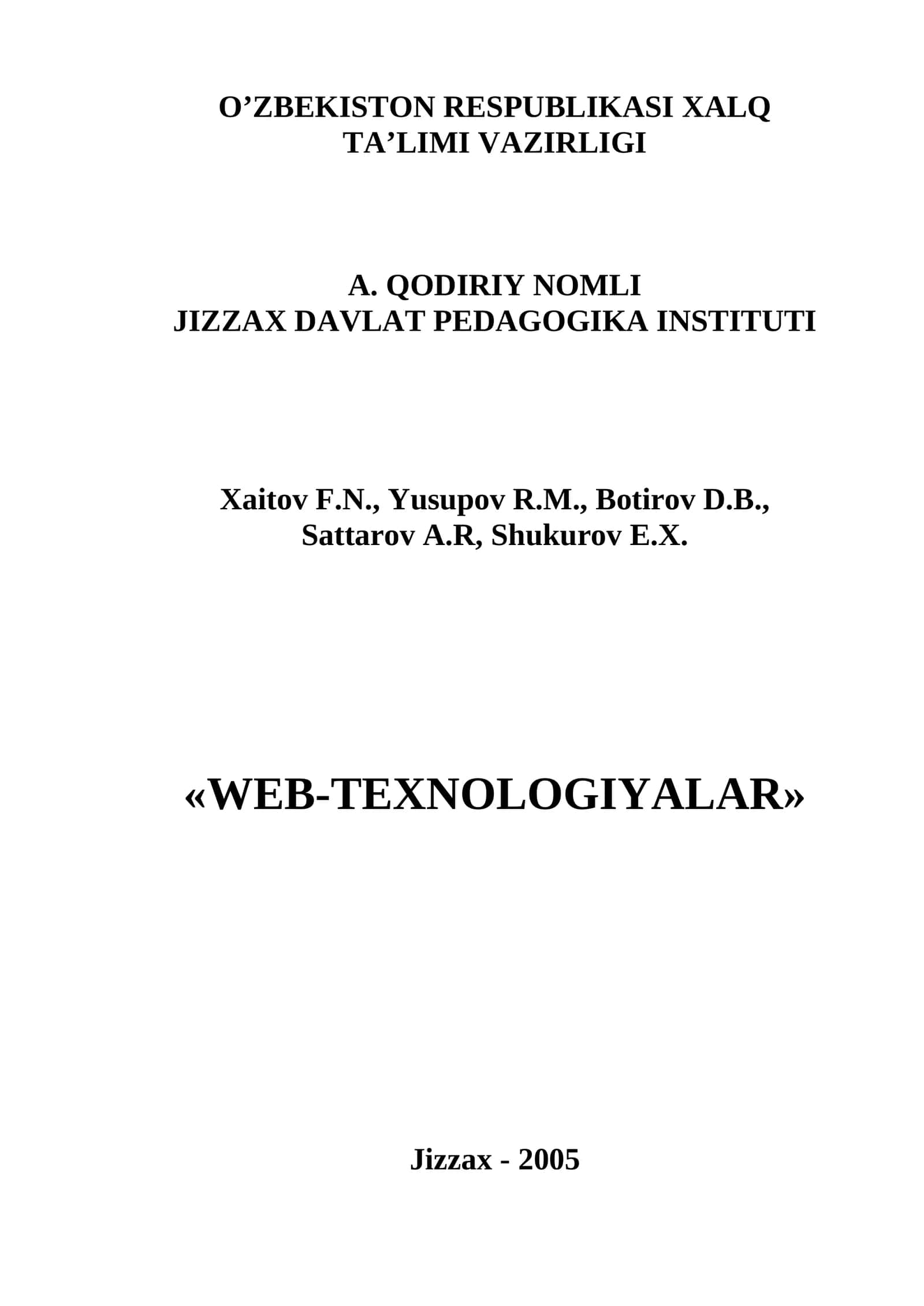 WEB-TEXNOLOGIYALAR 1
