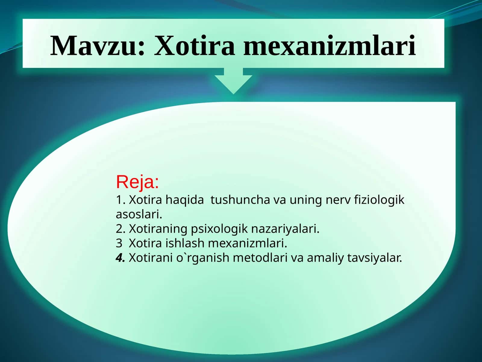 Xotira mexanizmlari 1