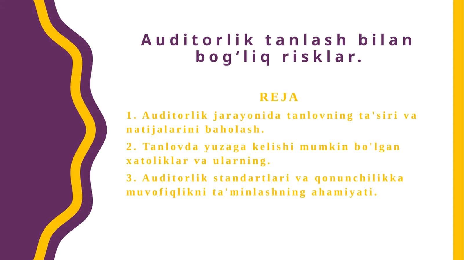 Auditorlik tanlаsh bilan bog‘liq risklar. 1