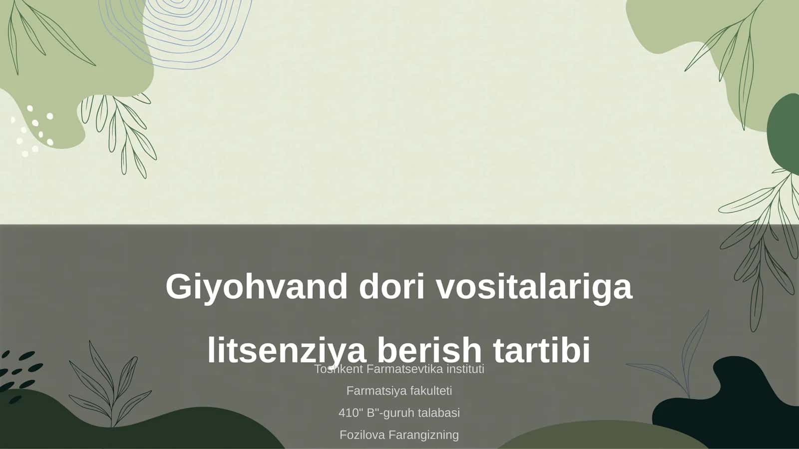 Giyohvand dori vositalariga litsenziya berish tartibi 1