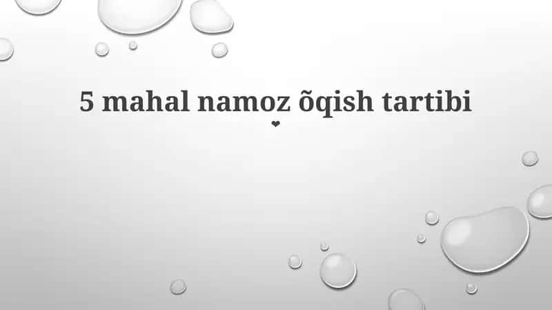 Namoz õqish tartibi 1