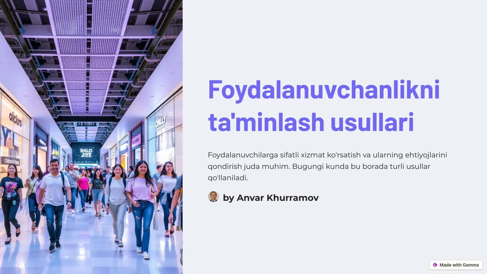 Foydalanuvchanlikni ta'minlash usullari 1