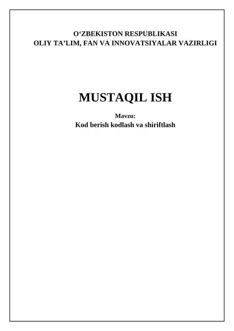 Dasturlash va Shifrlash: Asoslar va Bog'liqlik