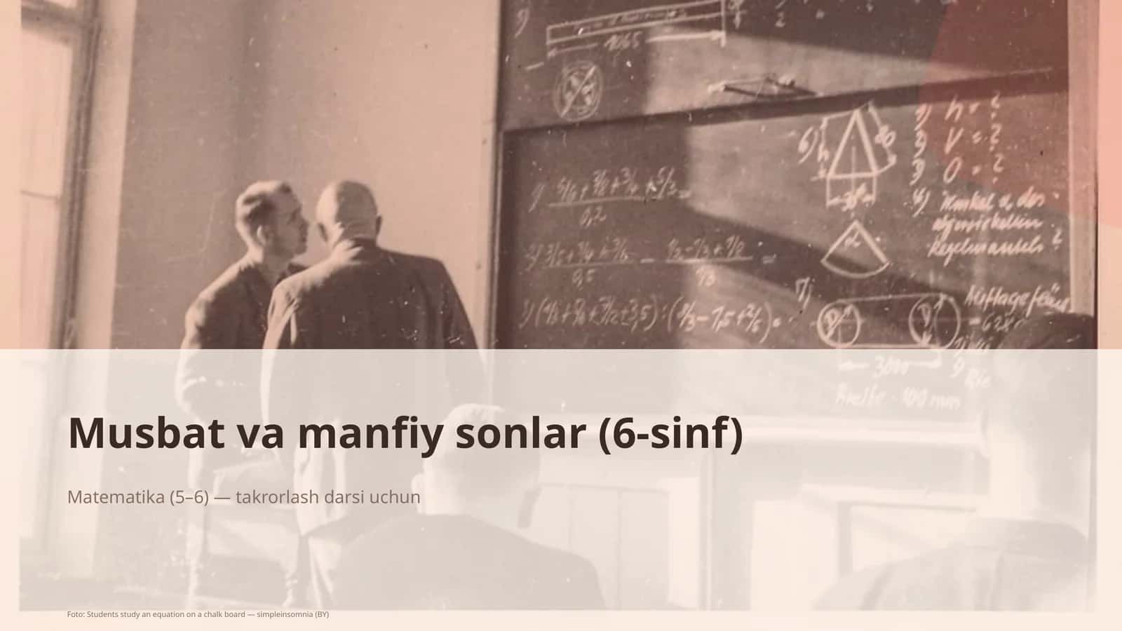 Musbat va manfiy sonlar (6-sinf) 1