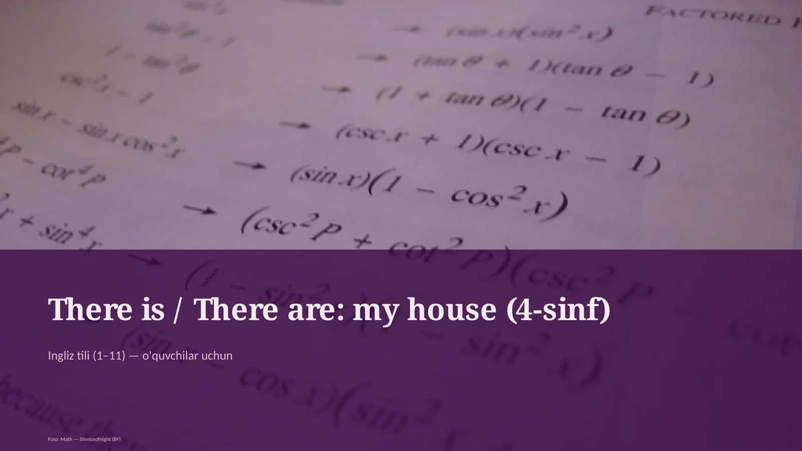 Ta'limiy Maqsad: There is / There are: my house (4-sinf) 1