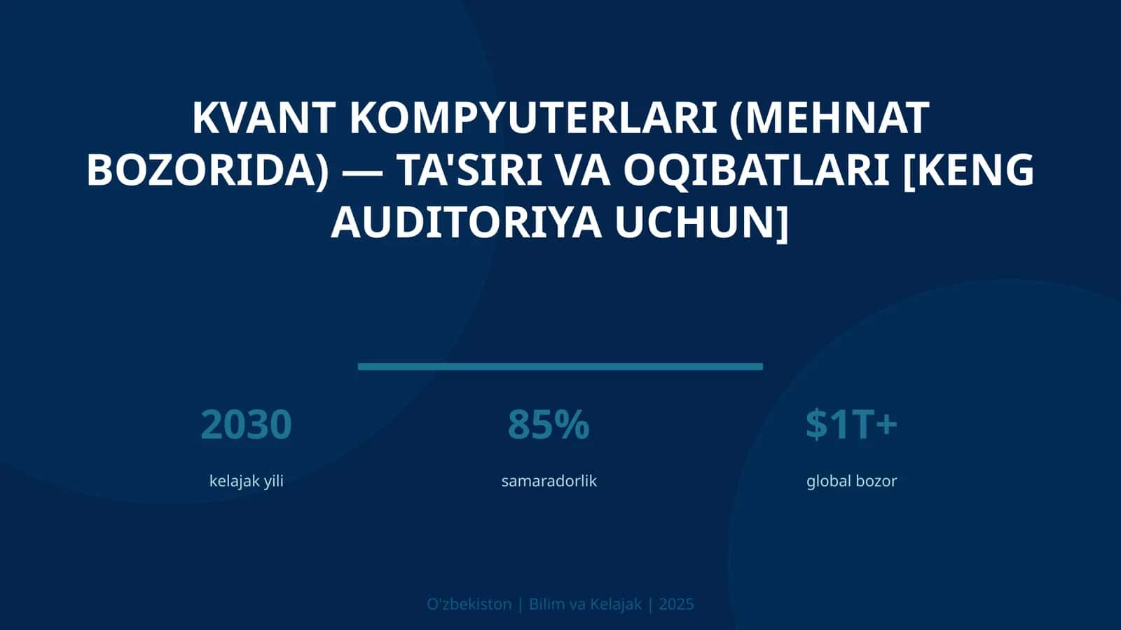 Kvant kompyuterlari (mehnat bozorida) — ta'siri va oqibatlari [keng auditoriya uchun] 1