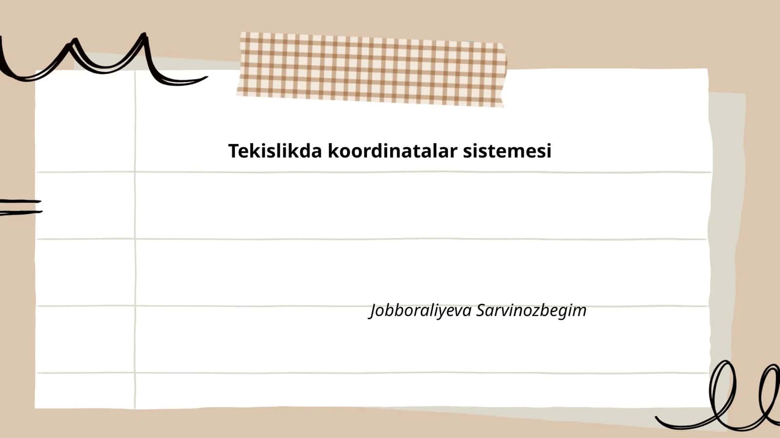 Dekart koordinatalar sistemasining asoslari 1