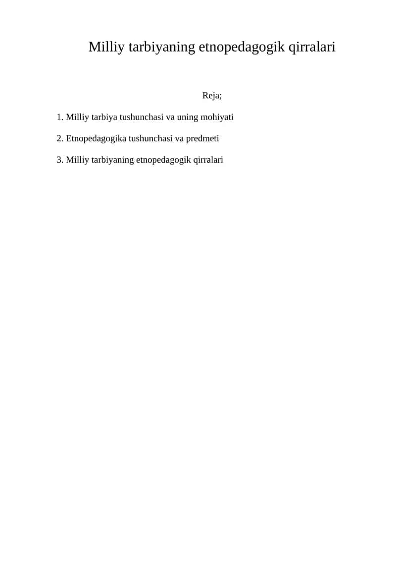 Milliy tarbiyaning etnopedagogik qirralari 1