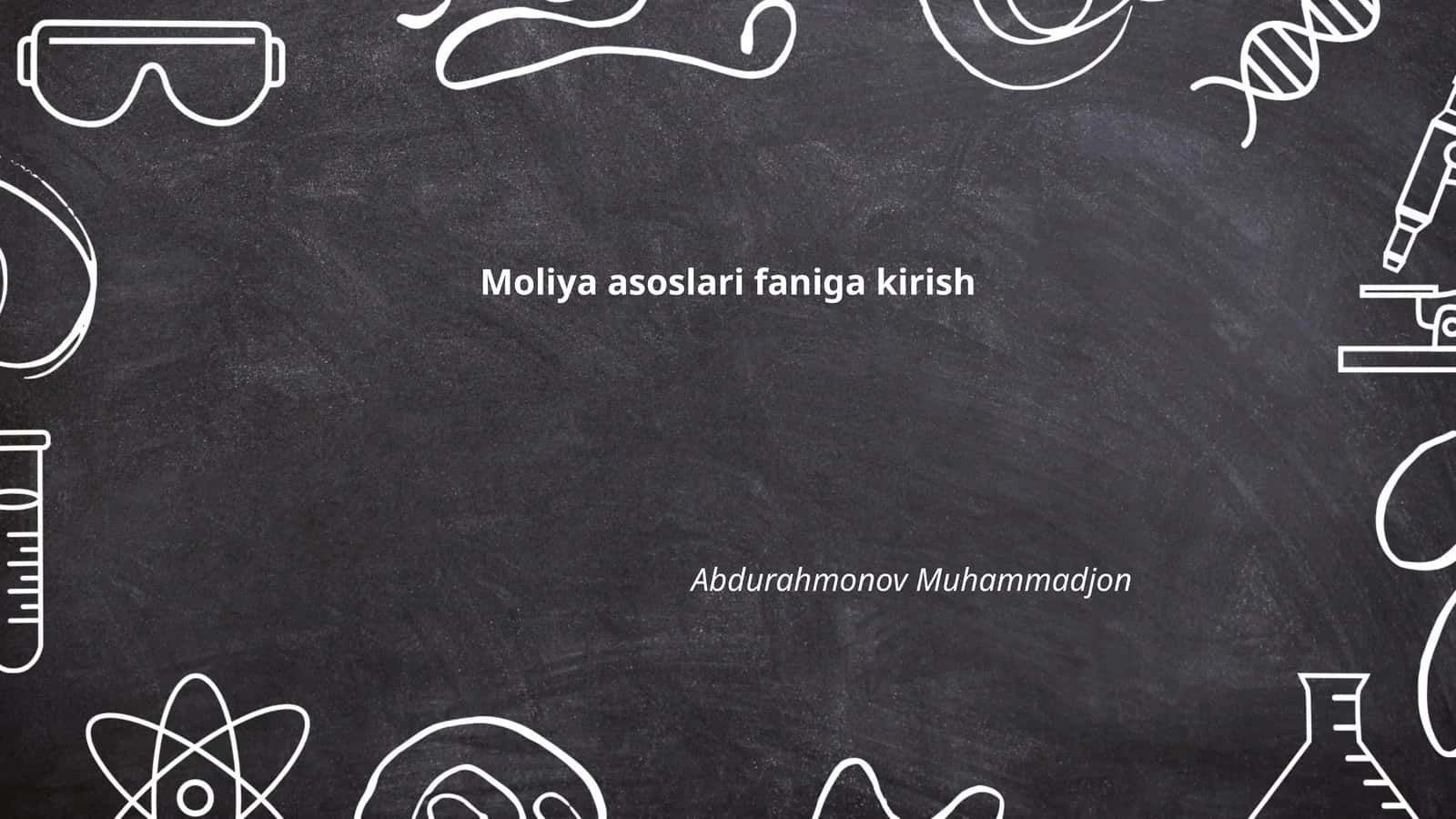 Moliya asoslari faniga kirish 1