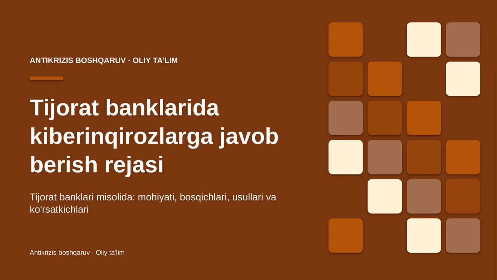 tijorat banklarida kiberinqirozlarga javob berish rejasi 9403 1