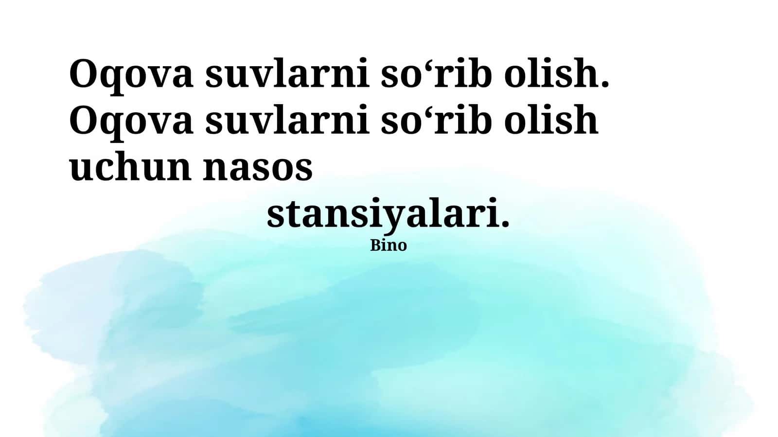Oqova suvlarni so‘rib olish 1
