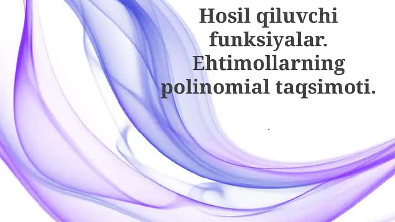 Ehtimollik taqsimotlari 1