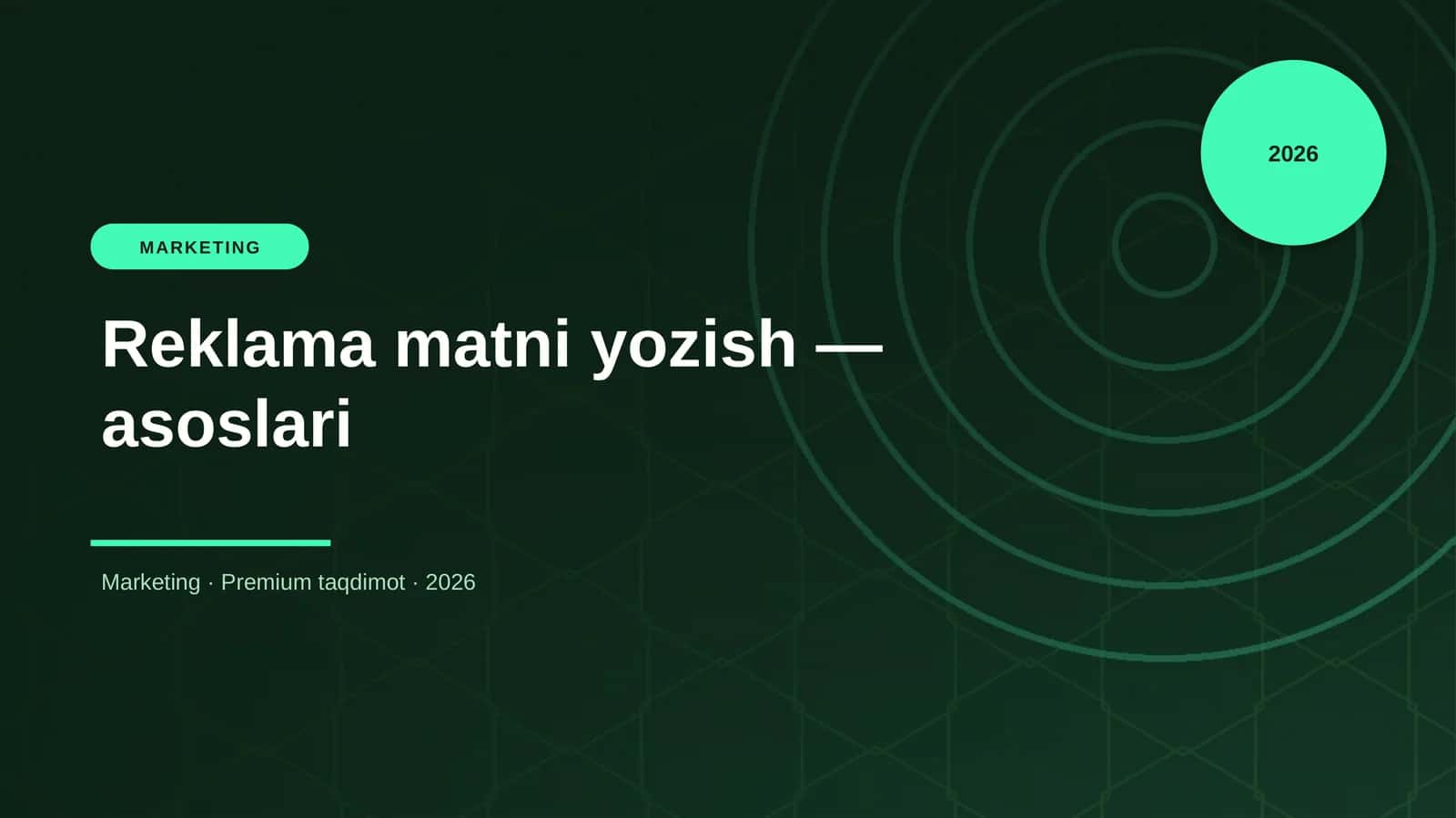 Reklama matni yozish — asoslari 1