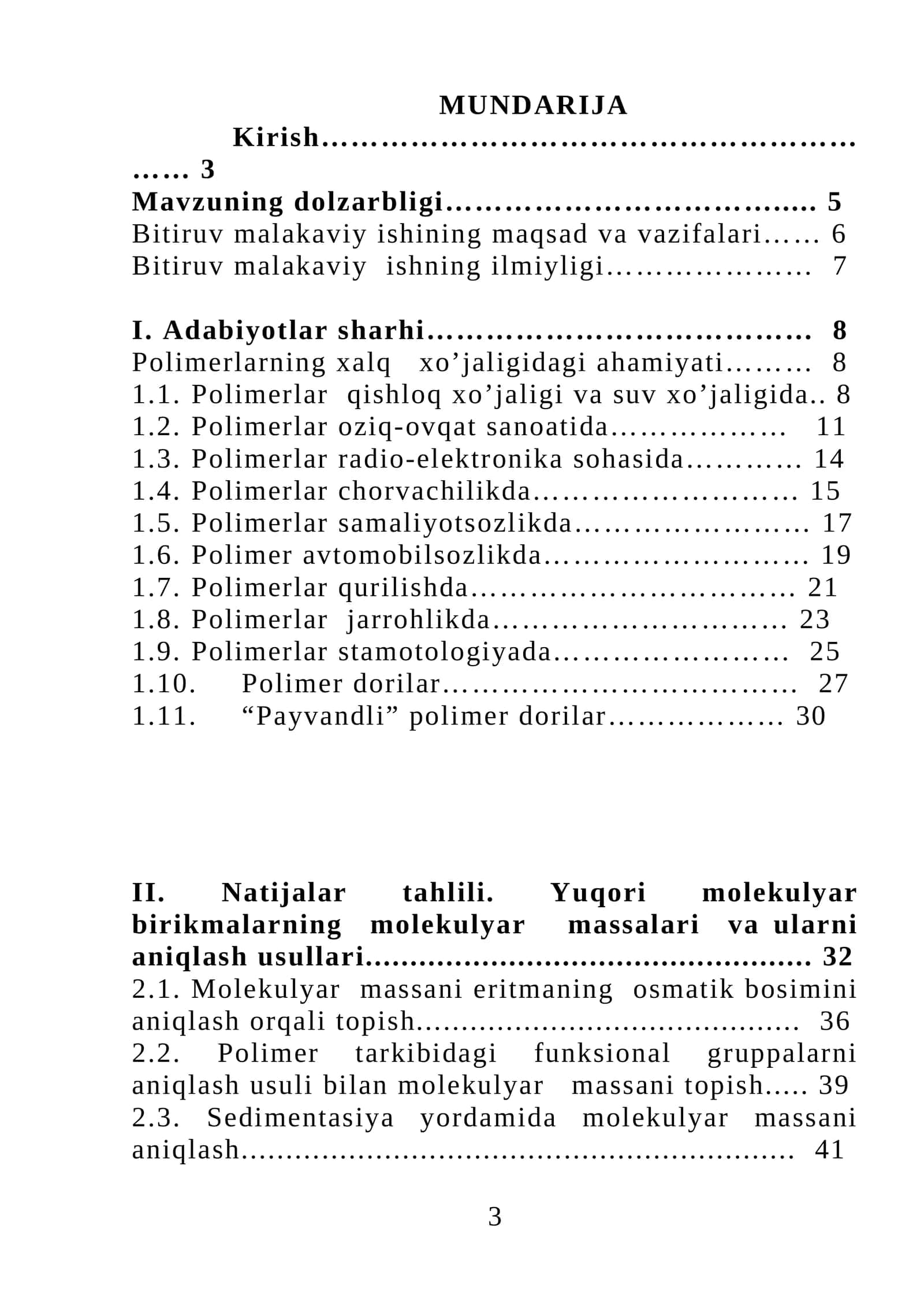 Polimerlarning xalq xo’jaligidagi ahamiyati 1