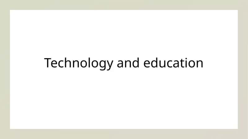 Technology and education 1