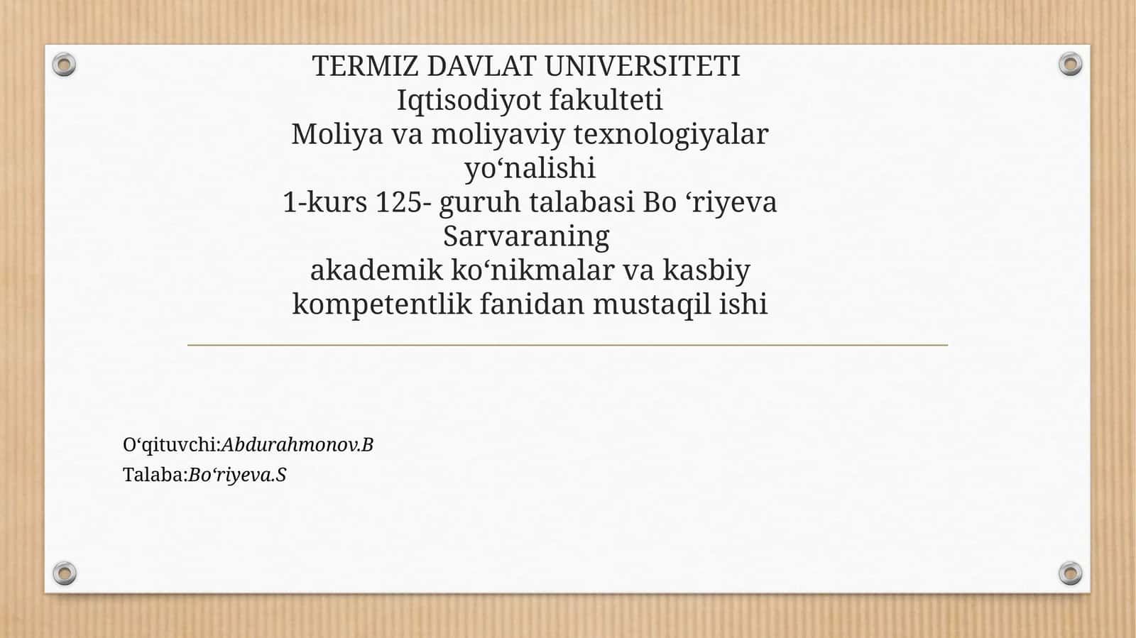 Vaqtniboshqarish (time management) ko‘nikmasi 1