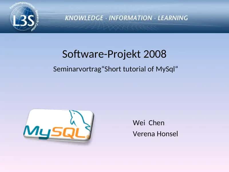 Short tutorial of MySql 1