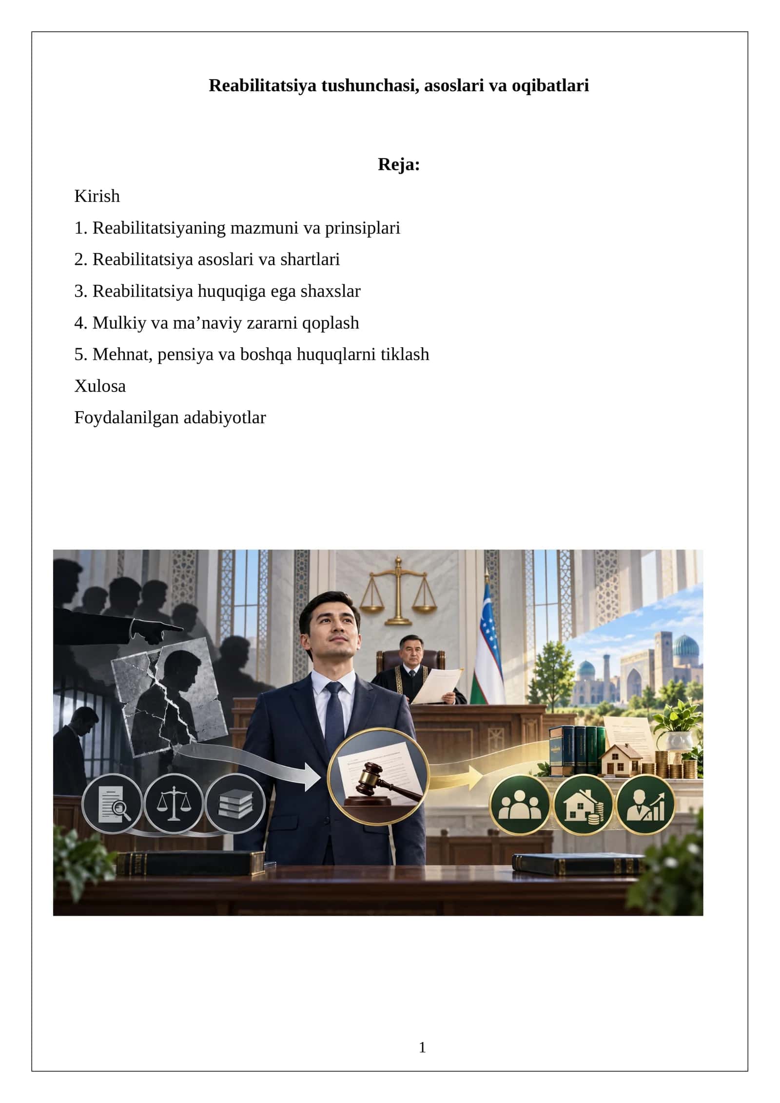 Reabilitatsiya tushunchasi, asoslari va oqibatlari 1