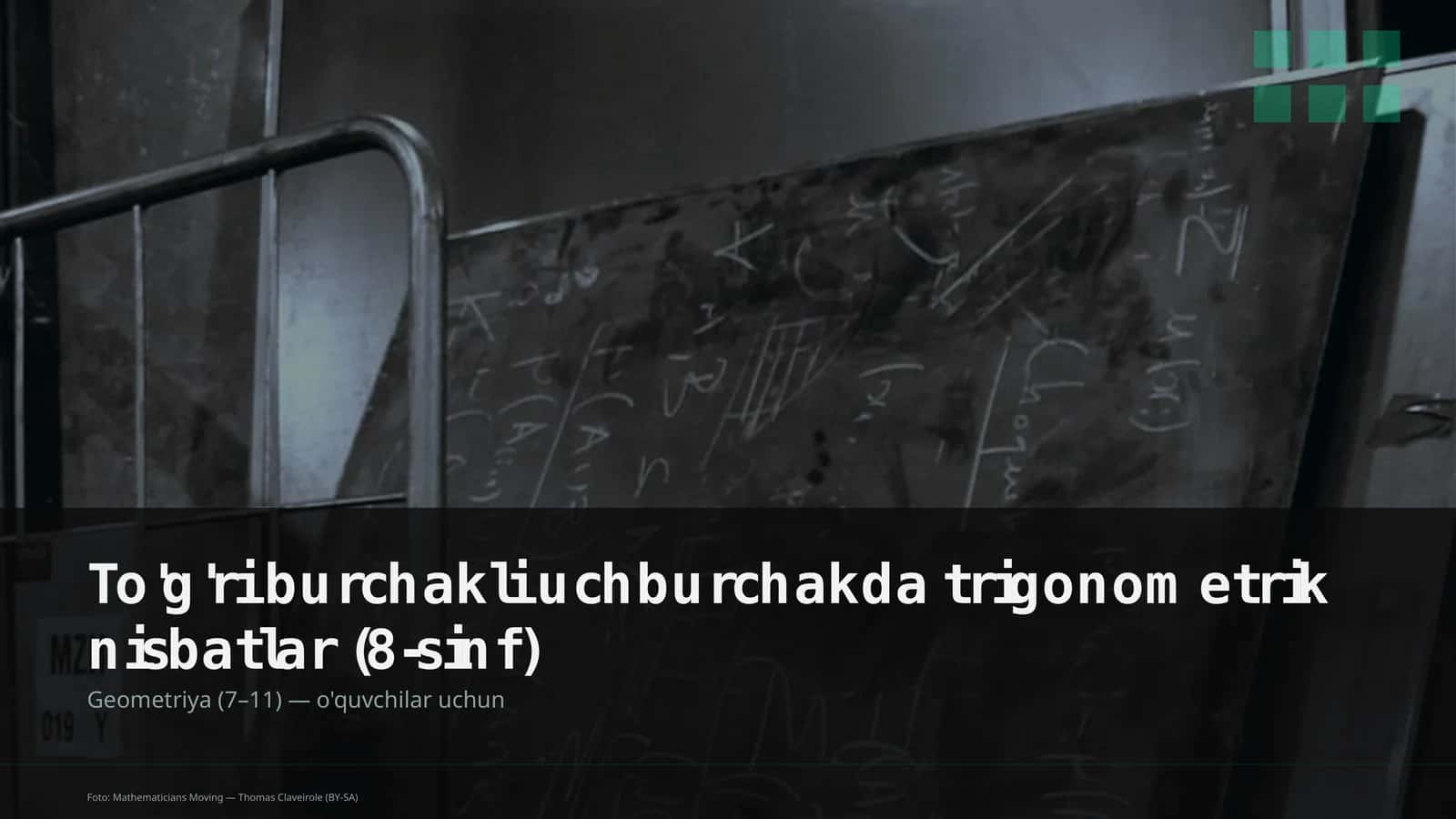 To'g'ri burchakli uchburchakda trigonometrik nisbatlar (8-sinf) 1