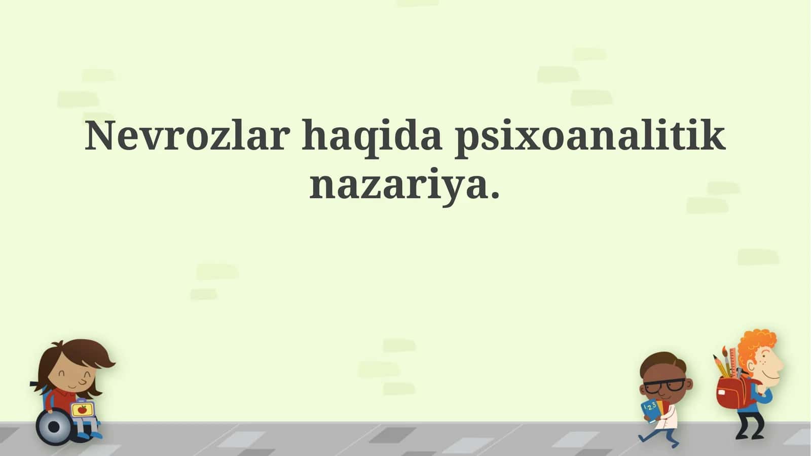 Nevrozlar haqida psixoanalitik nazariya 1