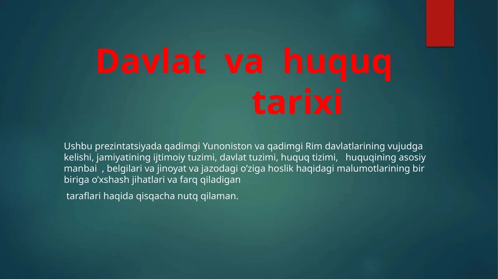 Davlat va huquq tarixi 1