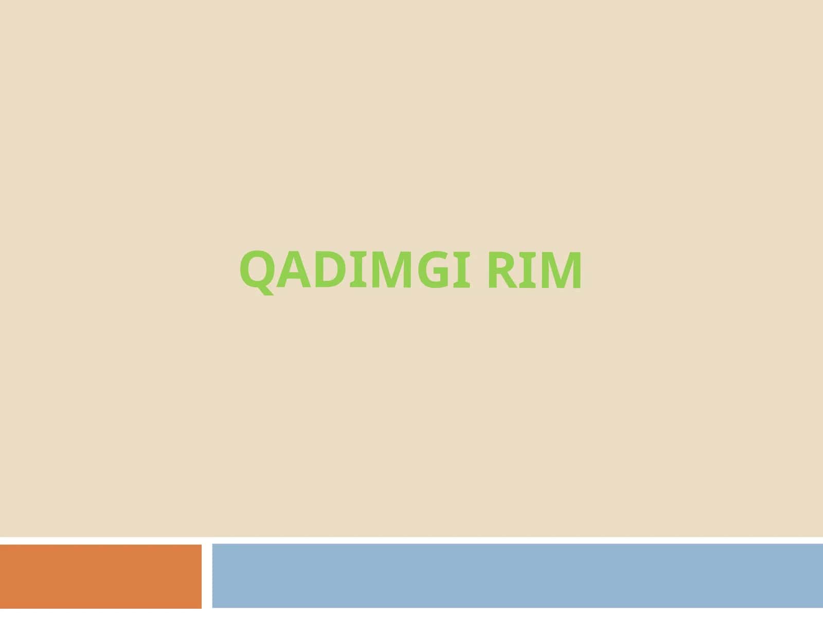 Qadimgi Rim 1