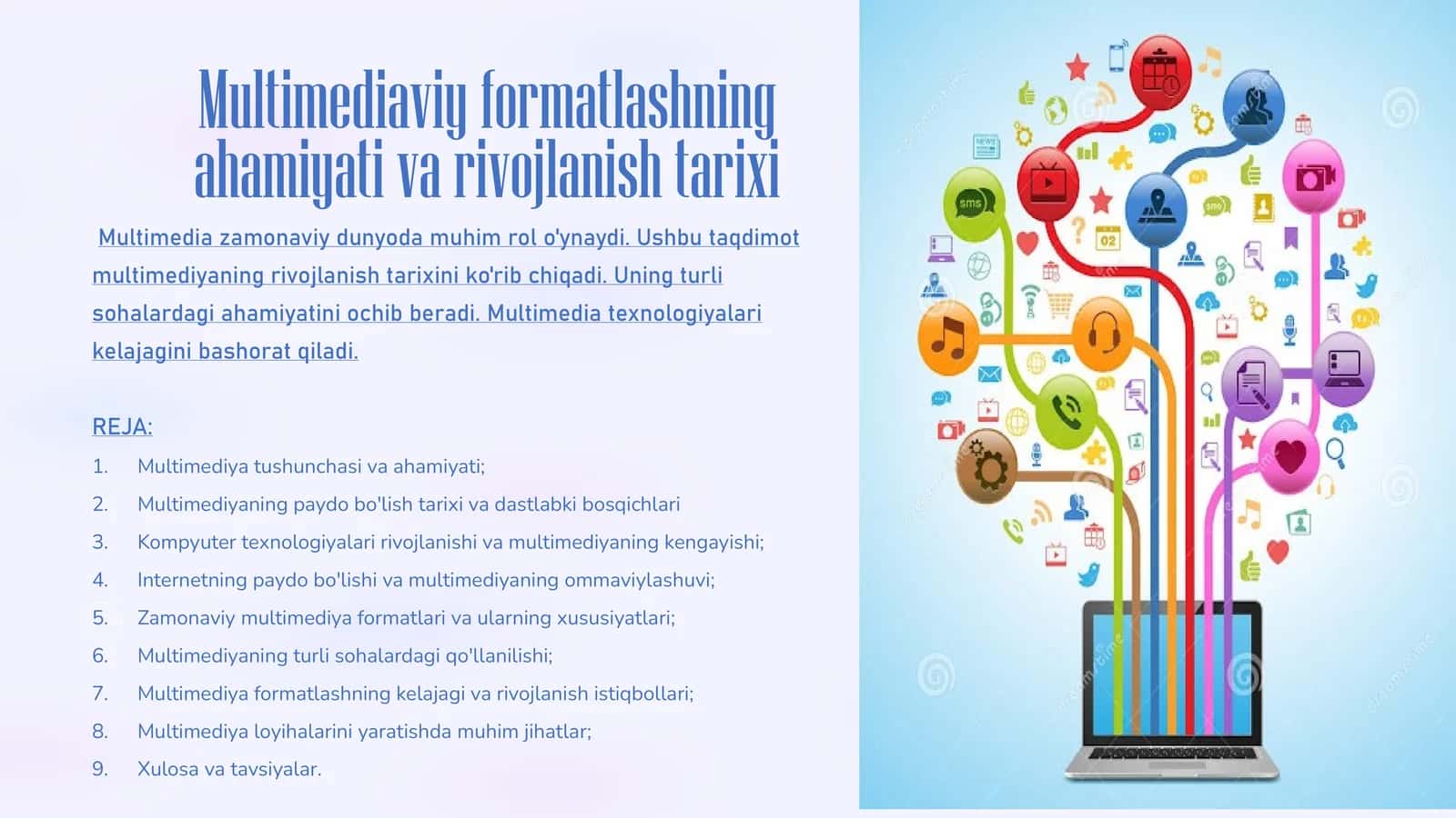 Multimediaviy formatlashning ahamiyati va rivojlanish tarixi 1