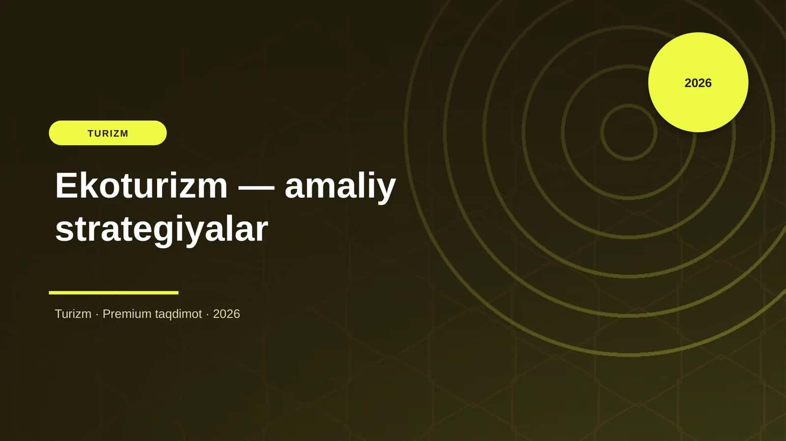 Ekoturizm — amaliy strategiyalar 1