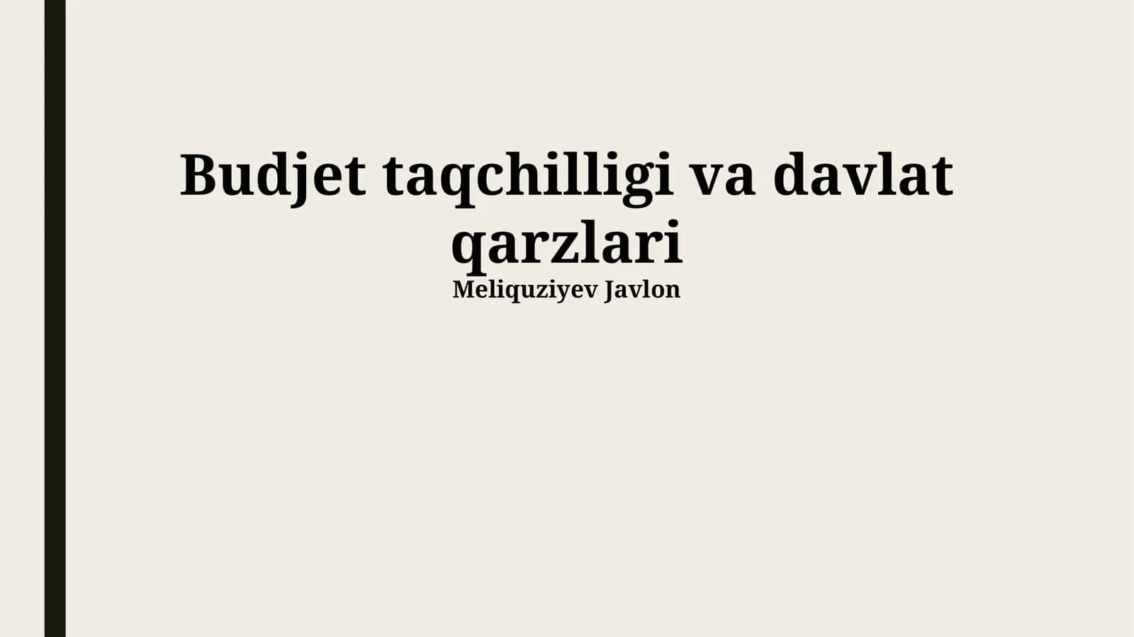 Davlat qarzini boshqarish strategiyasi 1