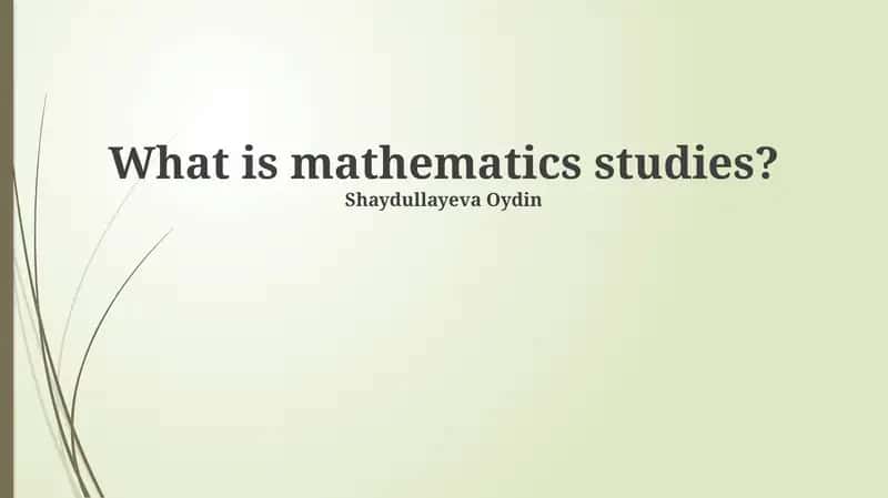 Matematika O'qish 1