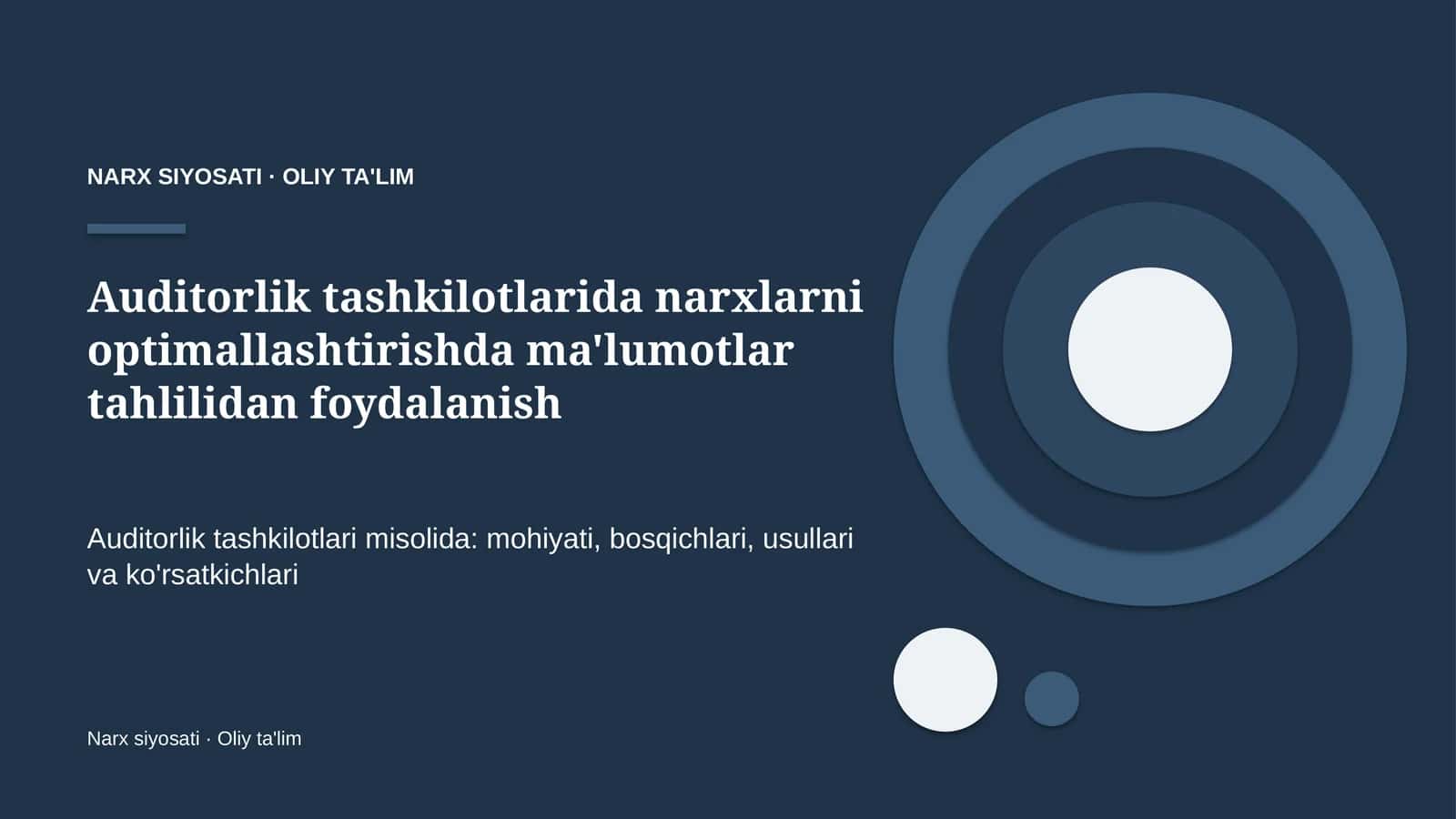 Narx siyosati · Oliy ta'lim 1