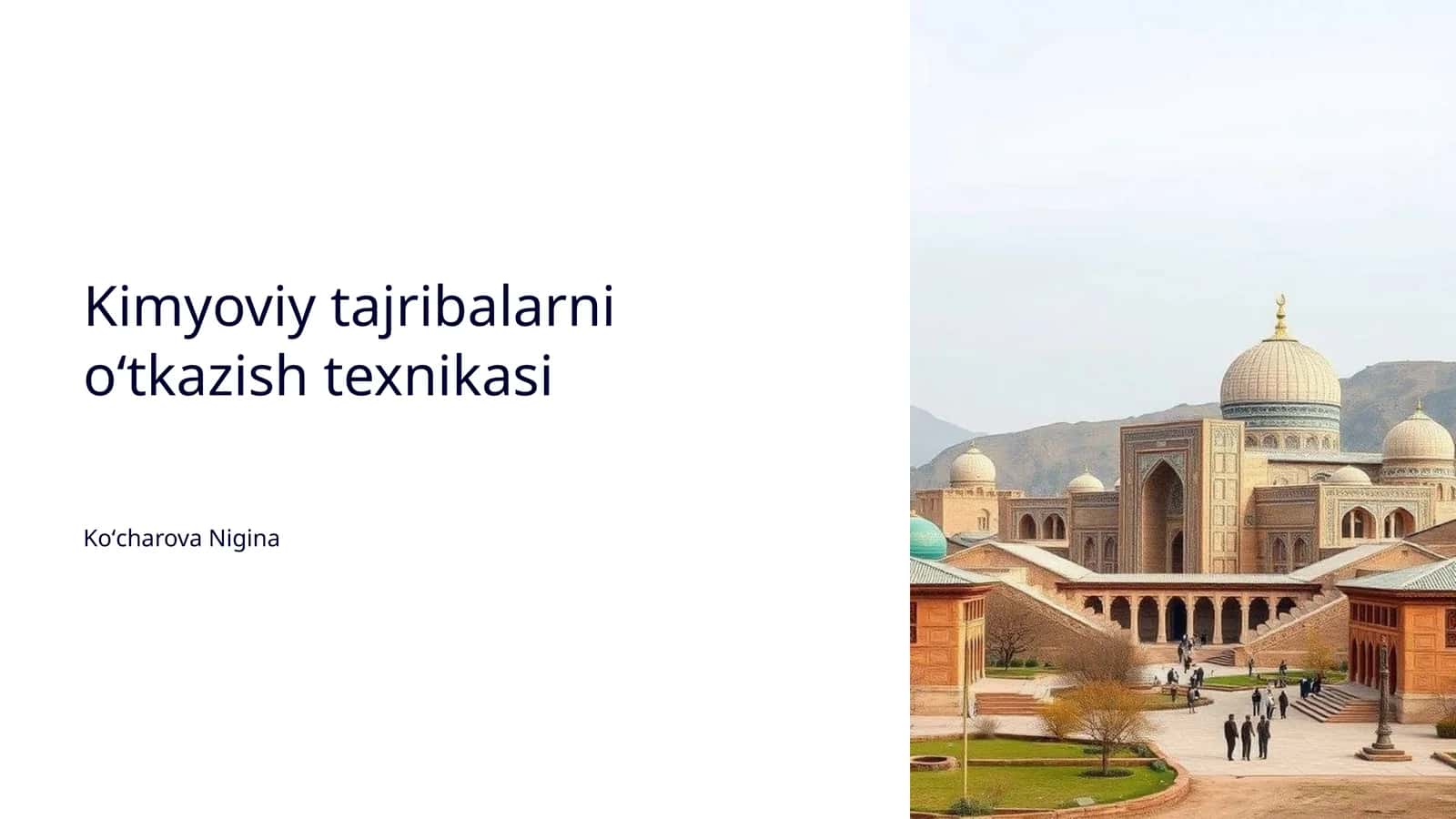 Kimyoviy tajribalarni oʻtkazish texnikasi 1