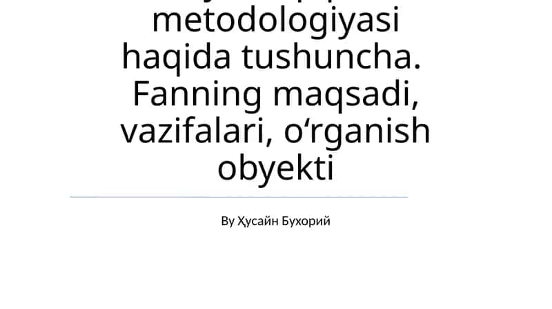 Ilmiy Tadqiqotlar Metodologiyasi 1