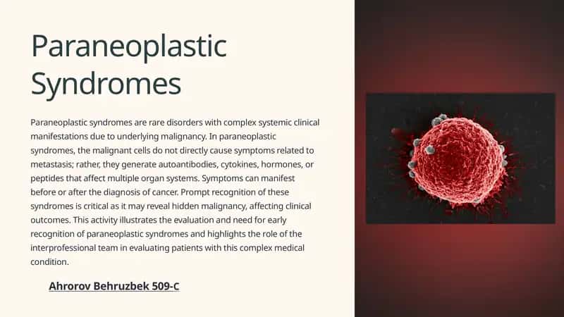 Paraneoplastic Syndromes 1