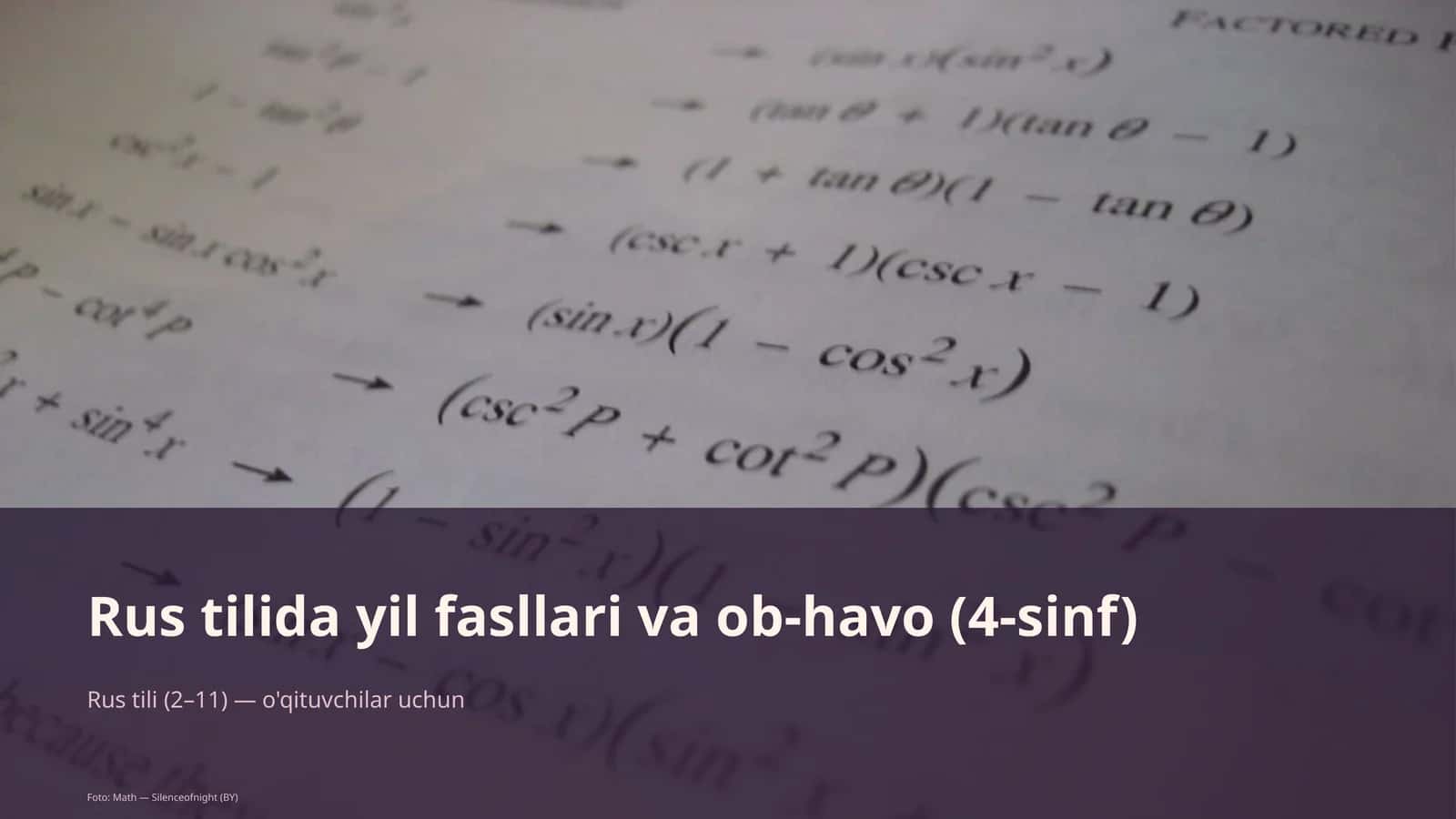 Rus tilida yil fasllari va ob-havo (4-sinf) 1